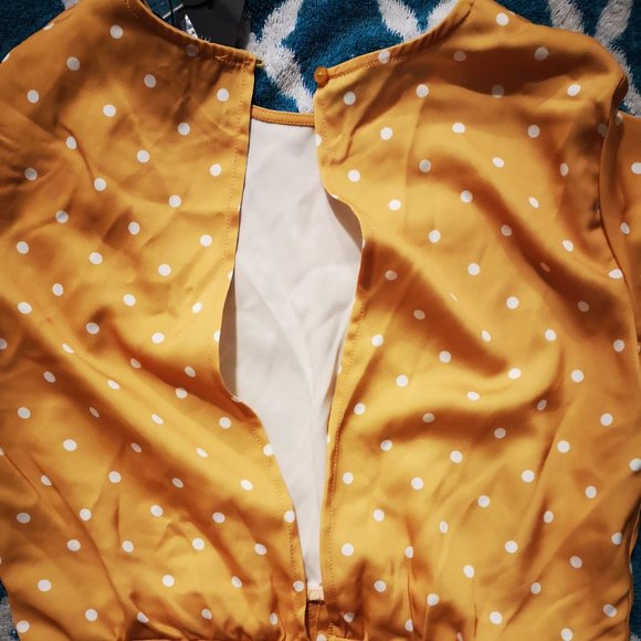 NEW | Dynamite Yellow Polka Dot Romper - Picture 4 of 10